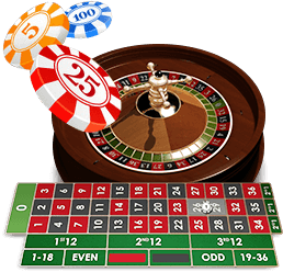 odds on roulette table of a split